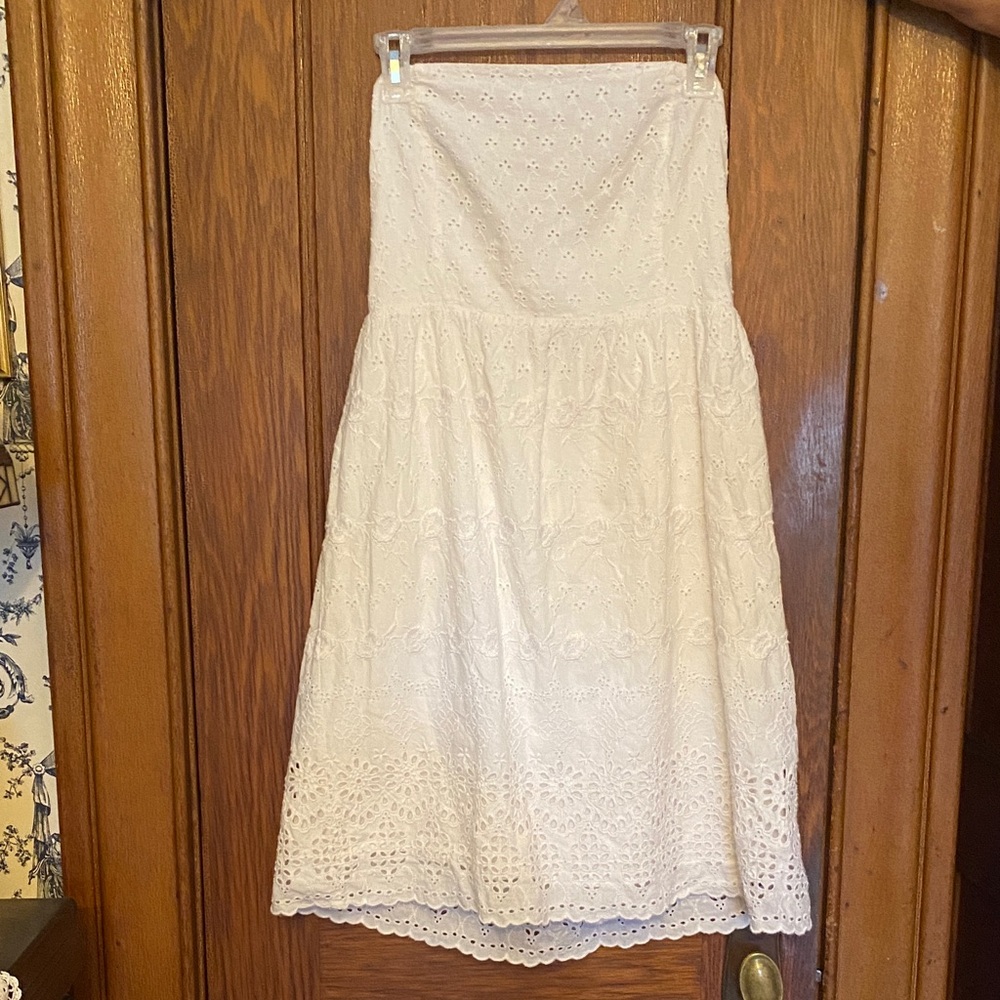 Old Navy White Eyelet A-Line Skirt